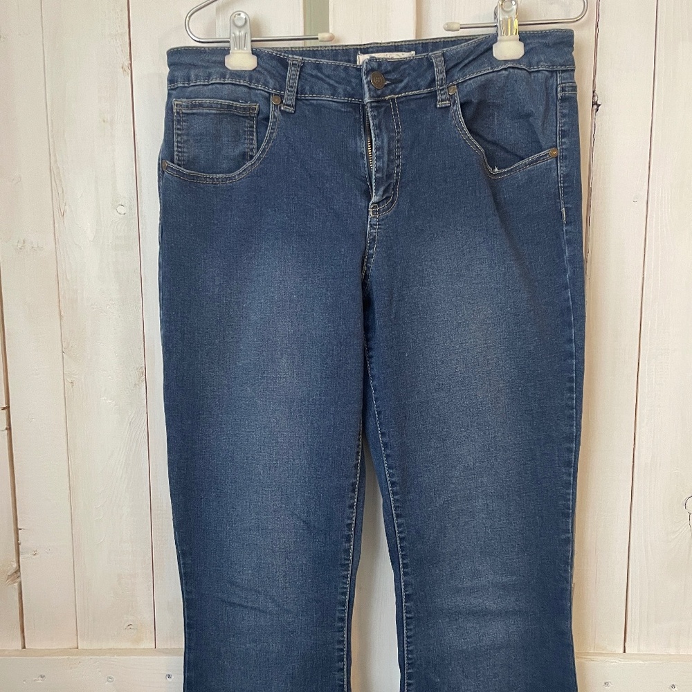 Altard State flare leg jeans with crochet bottom